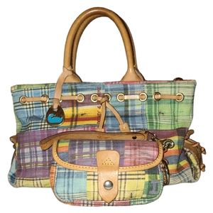 Dooney & Bourke Madras Canvas Tote and Wristlet